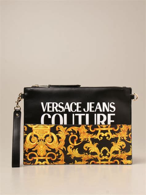 versace jeans black clutch bag|versace evening bag.